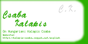 csaba kalapis business card
